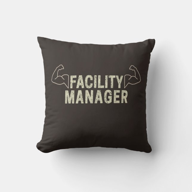 Facility Manager oder Janitor- und Pflegegeschenk Kissen (Vorderseite)