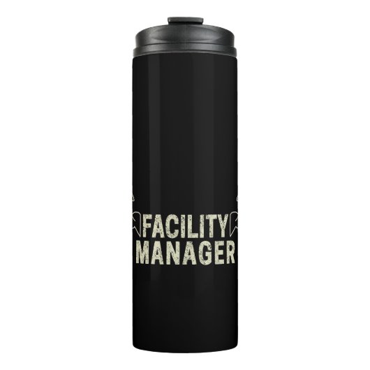 Facility Manager oder Janitor- und Pflegegeschenk Thermosbecher (Vorderseite)