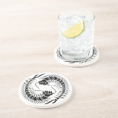 Facing Centipedes Circle Sandstein Untersetzer (Seite)