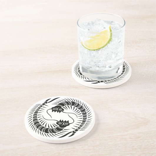 Facing Centipedes Circle Sandstein Untersetzer (Seite)