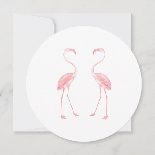 Facing Flamingos Einladung (Vorderseite)