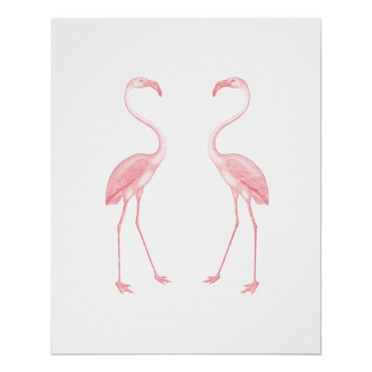 Facing Flamingos Poster (Vorderseite)