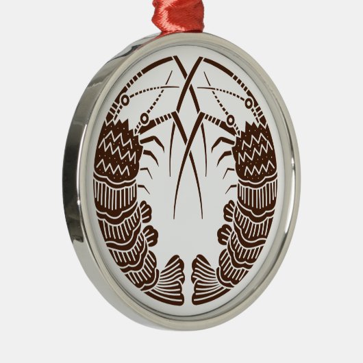 Facing Spiny Lobsters Ornament Aus Metall (Rechts)