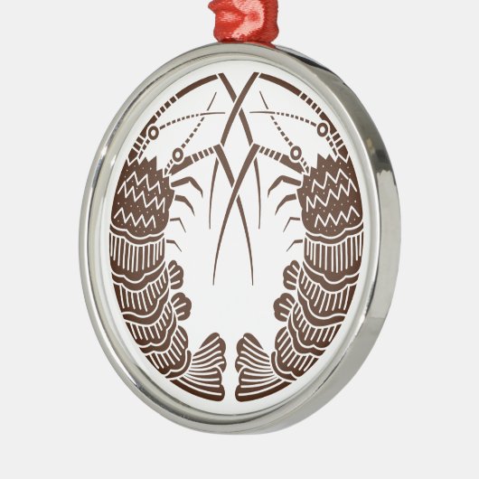 Facing Spiny Lobsters Ornament Aus Metall (Links)