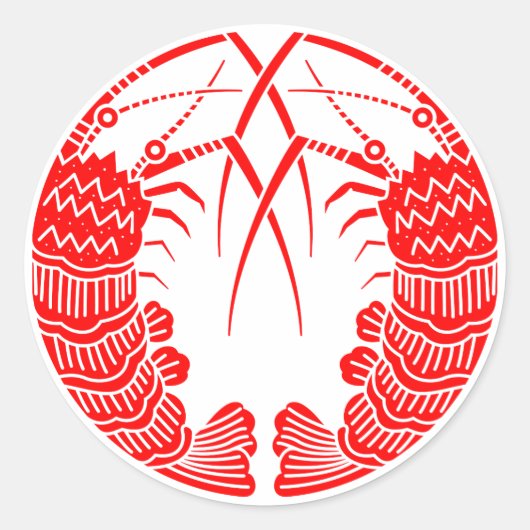 Facing Spiny Lobsters Runder Aufkleber (Vorderseite)