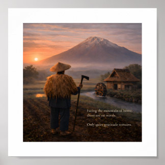 Facing the Mountain of Home – Art Print English Poster