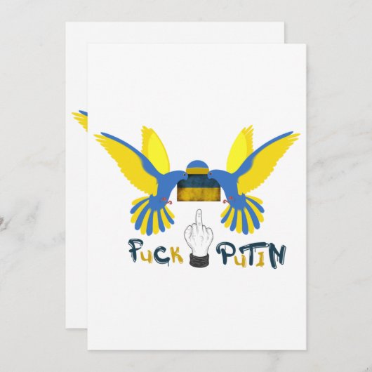 Fack Putin ,Unterstützung der Ukraine Classic Einladung (Vorne/Hinten)