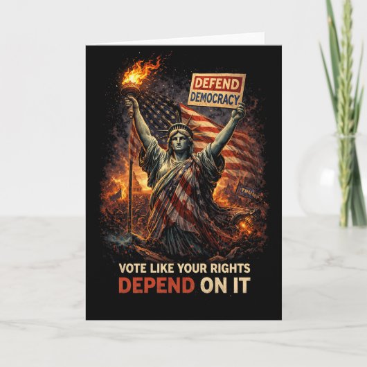 Fackel der Demokratie Feiertagskarte (Vorderseite)