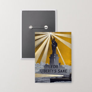 Fackel der Freiheitsstatue und US Navy im Zweiten  Button