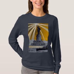 Fackel der Freiheitsstatue und US Navy im Zweiten  T-Shirt