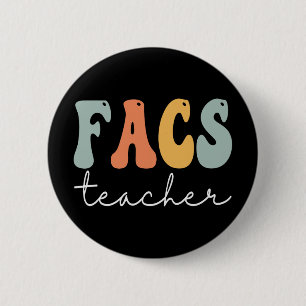 Facs-Lehrer Retro Groovy Vintage Glücklicher erste Button