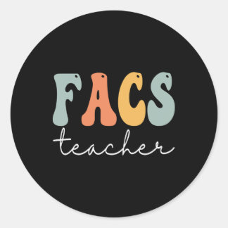 Facs Lehrer Retro Groovy Vintage Glücklicher erste Runder Aufkleber