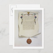 Facsimile Edition der Magna Carta, erste Verlage Postkarte (Vorne/Hinten)
