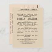 Facsimile Extract aus der Wipers Times 1916 Postkarte (Vorne/Hinten)