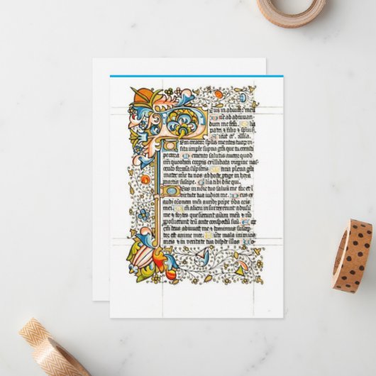 FACSIMILE VON MANUSCRIPT IN LAMBETH PALACE LIBRARY MITTEILUNGSKARTE (Vorderseite/Rückseite Beispiel)