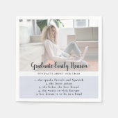 Fact Blue Graduate Foto Graduation Party Serviette (Vorderseite)