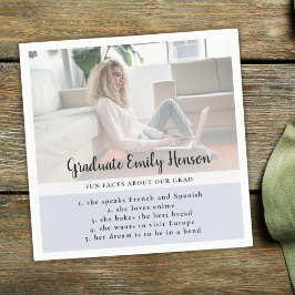 Fact Blue Graduate Foto Graduation Party Serviette