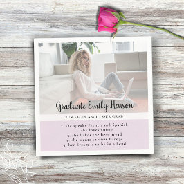 Fact Pink Graduate Foto Graduate Party Serviette