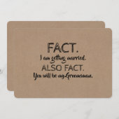 FACT TRAUZEUGE TRAUZEUGE Funny Vorschlag Einladung (Vorne/Hinten)