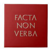 Facta nicht Verba Fliese (Vorderseite)