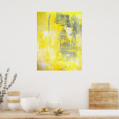 'Factor' Graue und gelbe Abstrakte Kunstgewerbepla Poster (Küche)