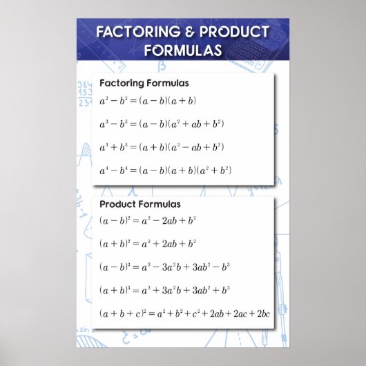 Factoring und Produkt Poster (Vorne)
