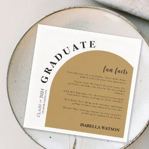 Facts Gold Arch Graduation Party Serviette