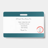 Fade Aquamarin Blue ID Card (horizontal) Ausweis (Rückseite)