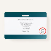 Fade Aquamarin Blue ID Card (horizontal) Ausweis (Rückseite)