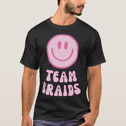 Fade oder Braid Gender-Reveal Retro Team Braids T-Shirt (Vorderseite)