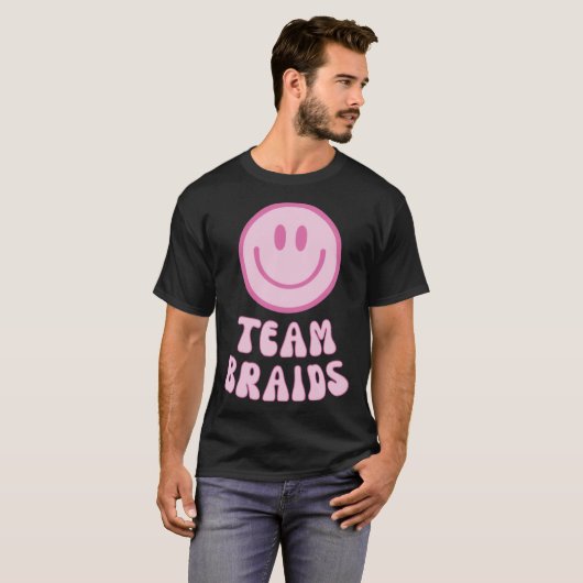 Fade oder Braid Gender-Reveal Retro Team Braids T-Shirt (Vorne ganz)