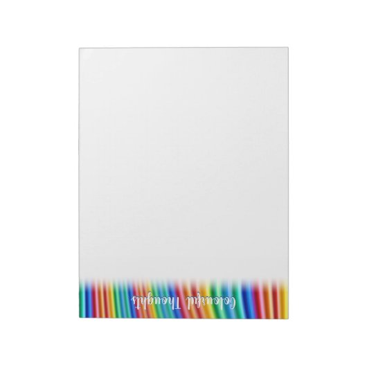 Fade Rainbow Notepad Farbige Gedanken Design Notizblock (Rotiert)