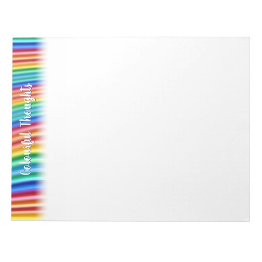 Fade Rainbow Notepad Farbige Gedanken Design Notizblock (Vorderseite)