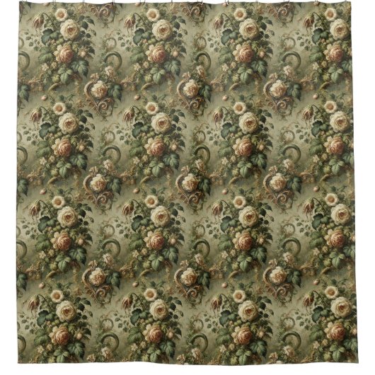 Fade to Grace - Gotisches Barock Duschvorhang (Vorderseite)