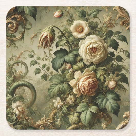 Fade to Grace - Gotisches Barock Rechteckiger Pappuntersetzer (Vorderseite)