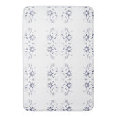 Faded Blue and White Floral Pattern Badematte (Vorderseite Vertikal)