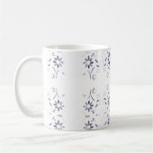 Faded Blue and White Floral Pattern Kaffeetasse (Links)