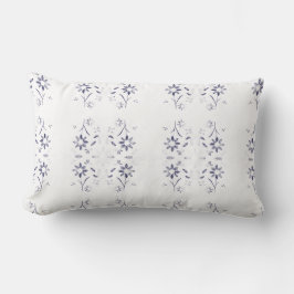 Faded Blue and White Floral Pattern Lendenkissen