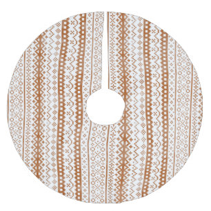 Faded Fair Isle Strick Aquarell Cabincore Orange Polyester Weihnachtsbaumdecke