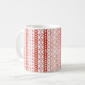 Faded Fair Isle Strick Aquarellfarbe Rot Kaffeetasse (Vorderseite Links)