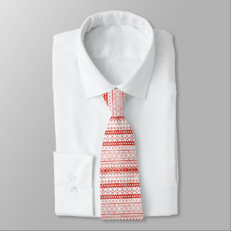 Faded Fair Isle Strick Aquarellfarbe Rot Krawatte
