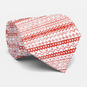 Faded Fair Isle Strick Aquarellfarbe Rot Krawatte (Gerollt)