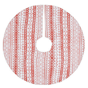 Faded Fair Isle Strick Aquarellfarbe Rot Polyester Weihnachtsbaumdecke