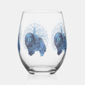 FADED GENES Chow Chow Stemless Wine Glass Weinglas Ohne Stiel (Rückseite)