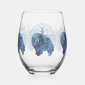 FADED GENES Chow Chow Stemless Wine Glass Weinglas Ohne Stiel (Links)