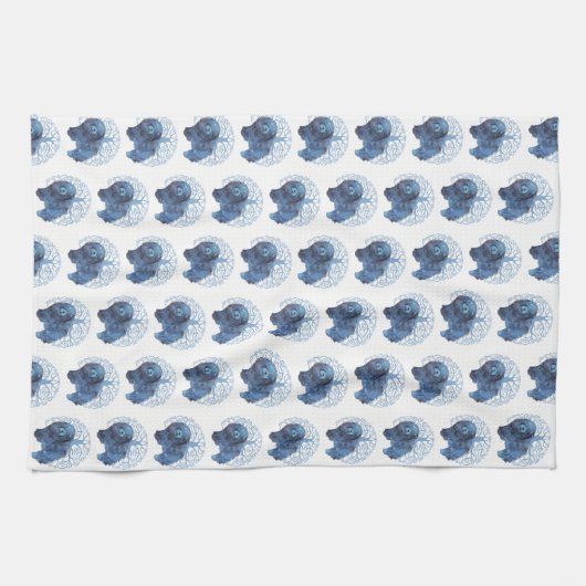 FADED GENES Chow Repeat Design TREM OF LIFE Geschirrtuch (Horizontal)