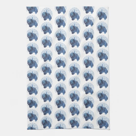 FADED GENES Chow Repeat Design TREM OF LIFE Geschirrtuch (Vertikal)