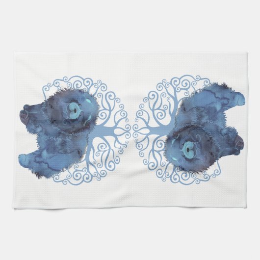 FADED GENES Chow TREE OF LIFE Kitchen Handtuch (Horizontal)