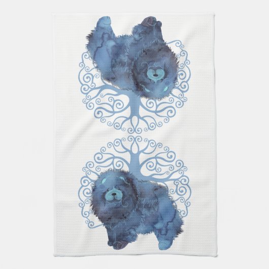 FADED GENES Chow TREE OF LIFE Kitchen Handtuch (Vertikal)