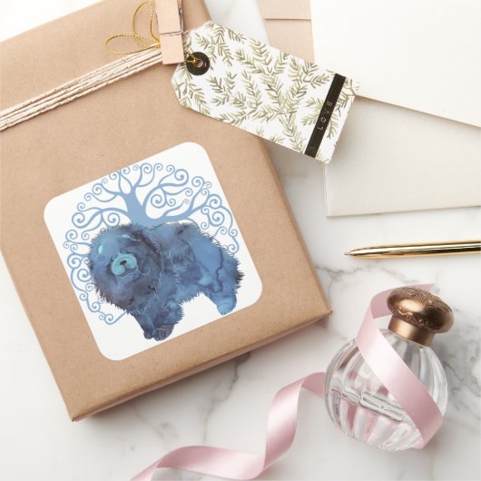 FADED GENES Chow Tree of Life Quadratischer Aufkleber (Schenken)